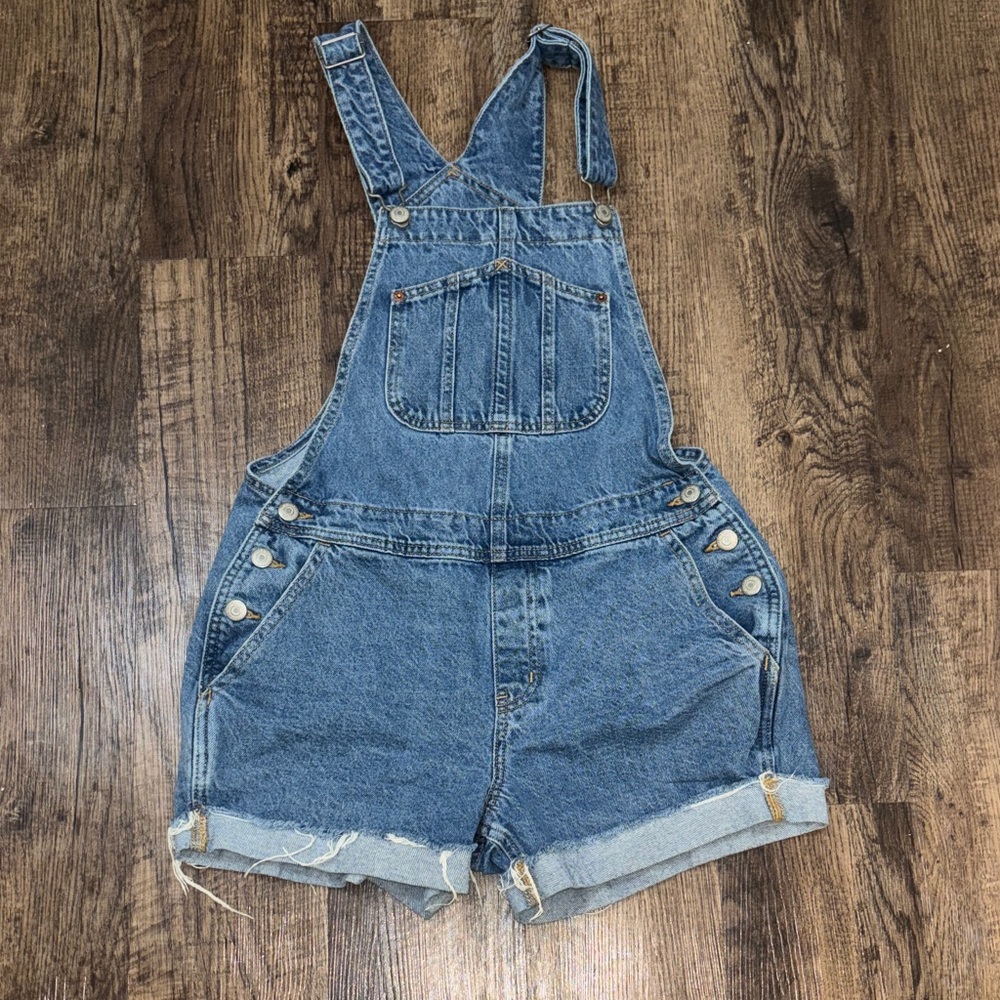 Old Navy Blue Jean Overall Shorts